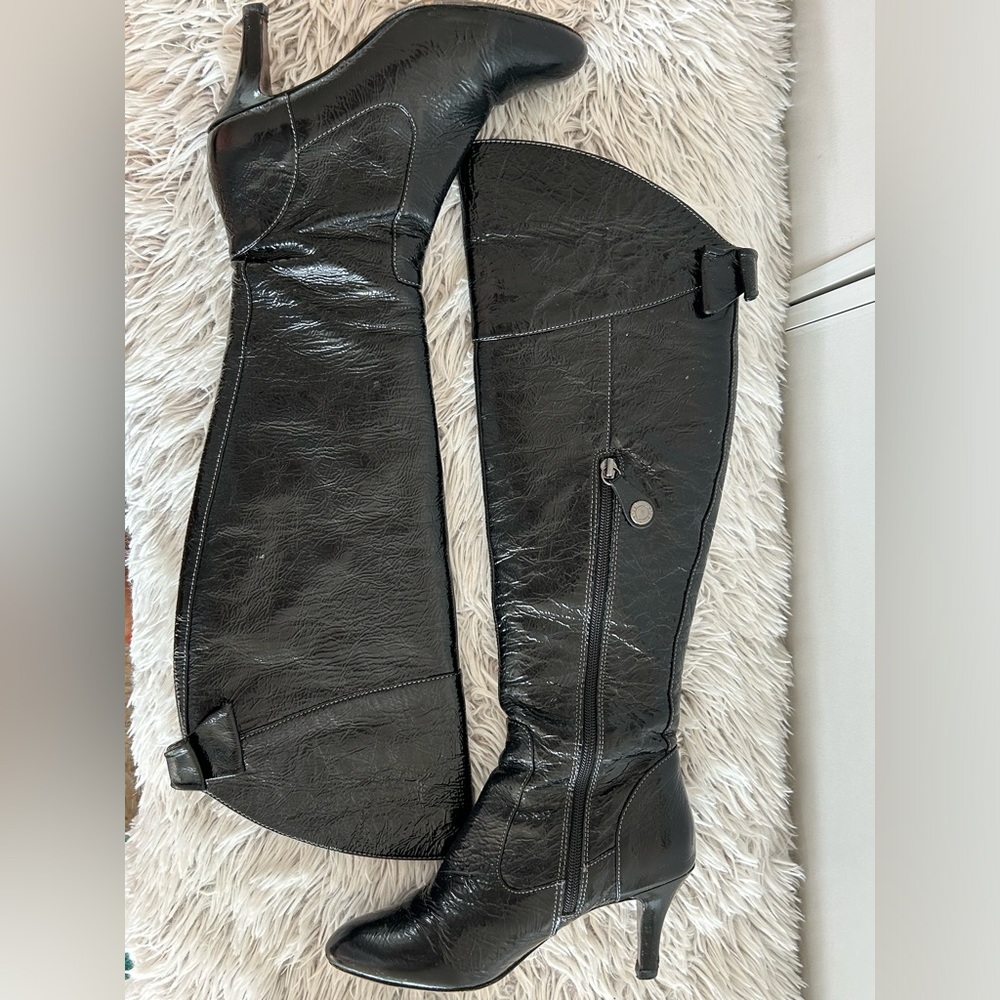 Isola patent leather over the knee boots